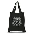 thumbnail image 1 of LA Pop Art Small Word Art Tote Bag - Get Your Kicks on Route 66, 1 of 2