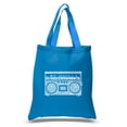 thumbnail image 1 of LA Pop Art Small Word Art Tote Bag - Greatest Rap Hits of The 1980's, 1 of 2