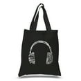 thumbnail image 1 of LA Pop Art Small Word Art Tote Bag - HEADPHONES - LANGUAGES, 1 of 2