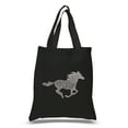 thumbnail image 1 of LA Pop Art Small Word Art Tote Bag - Horse Breeds, 1 of 2