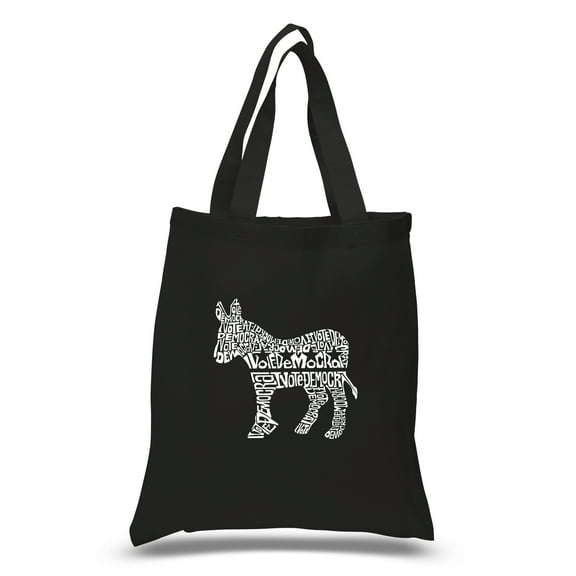 LA Pop Art Small Word Art Tote Bag - I Vote Democrat