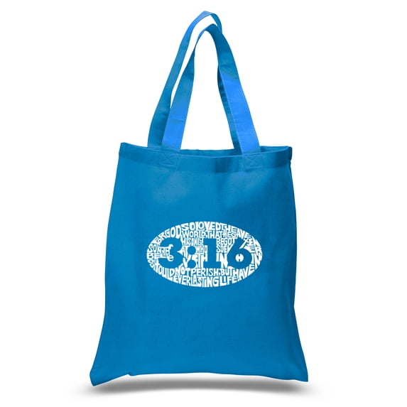 LA Pop Art Small Word Art Tote Bag - John 3:16