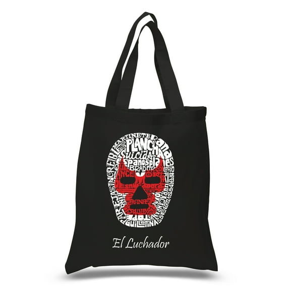 LA Pop Art Small Word Art Tote Bag - MEXICAN WRESTLING MASK