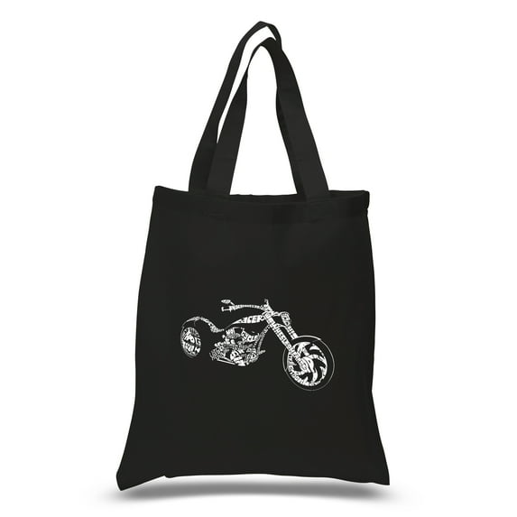 LA Pop Art Small Word Art Tote Bag - MOTORCYCLE