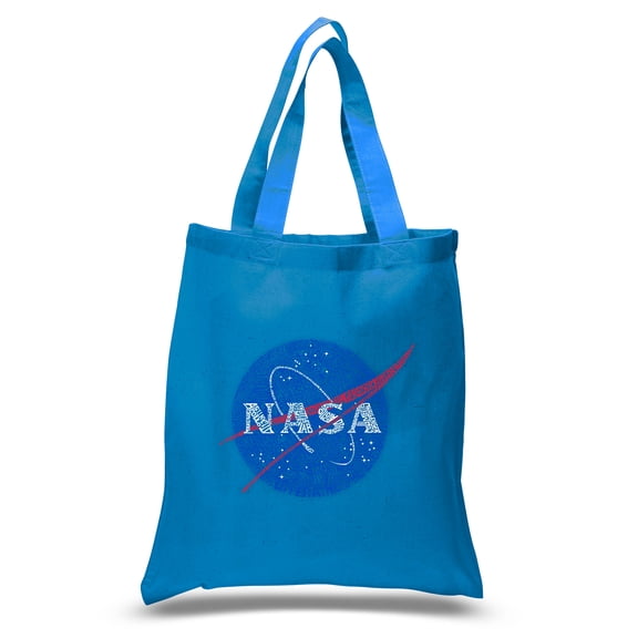 LA Pop Art Small Word Art Tote Bag - NASA's Most Notable Missions