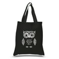 thumbnail image 1 of LA Pop Art Small Word Art Tote Bag - Owl, 1 of 2