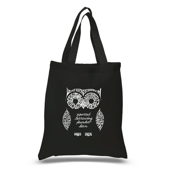 LA Pop Art Small Word Art Tote Bag - Owl