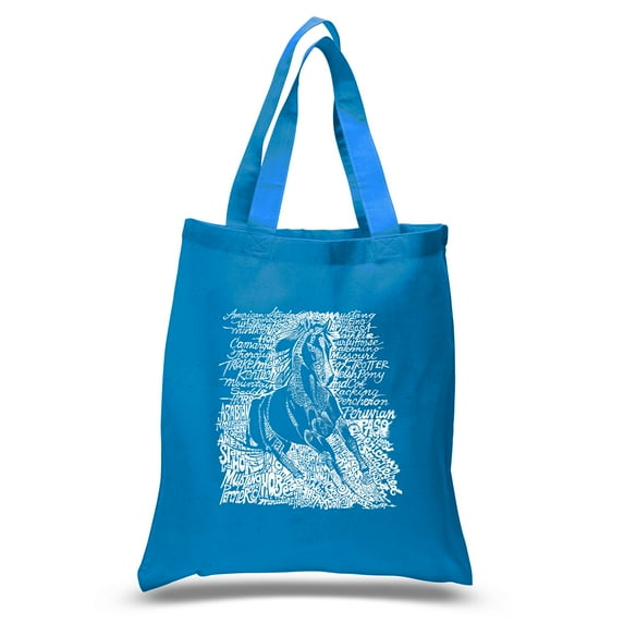 LA Pop Art Small Word Art Tote Bag - POPULAR HORSE BREEDS