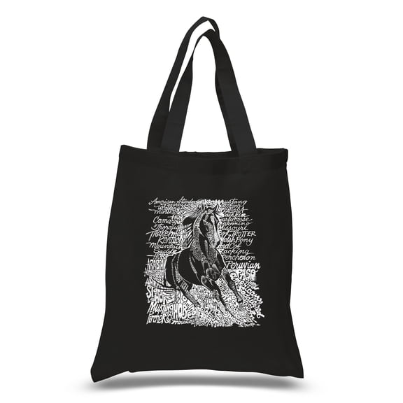 LA Pop Art Small Word Art Tote Bag - POPULAR HORSE BREEDS