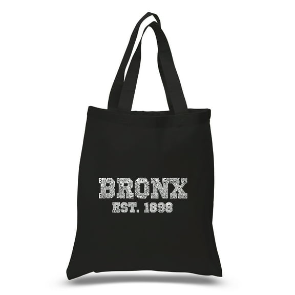 LA Pop Art Small Word Art Tote Bag - POPULAR NEIGHBORHOODS IN BRONX, NY
