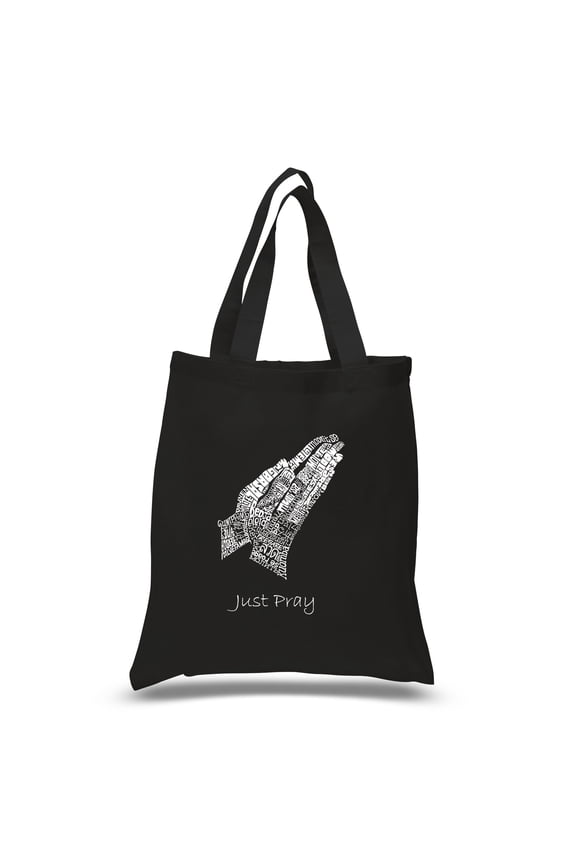 Small Word Art Tote Bag - Prayer Hands