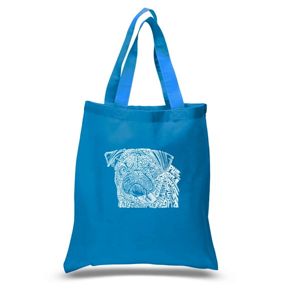 LA Pop Art Small Word Art Tote Bag - Pug Face