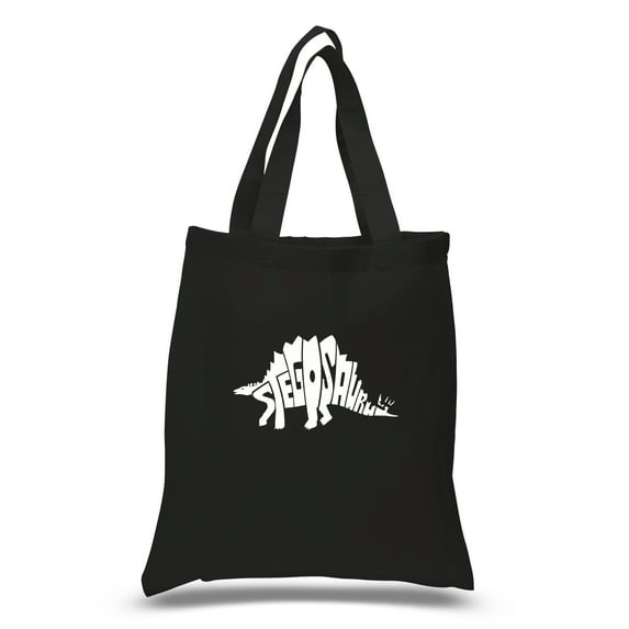 LA Pop Art Small Word Art Tote Bag - STEGOSAURUS