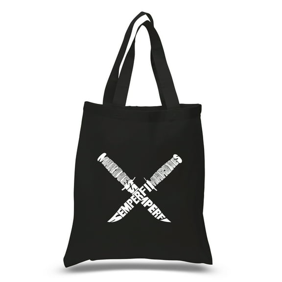 LA Pop Art Small Word Art Tote Bag - Semper Fi