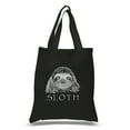thumbnail image 1 of LA Pop Art Small Word Art Tote Bag - Sloth, 1 of 2