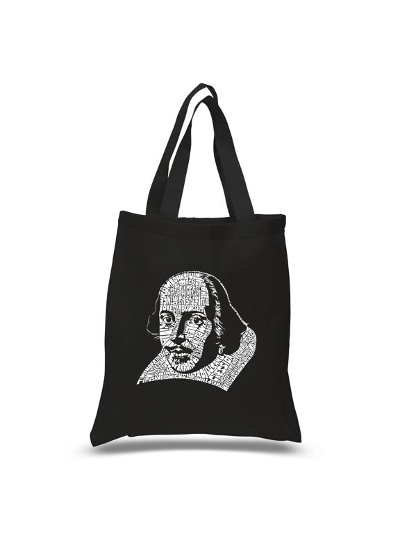 Small Word Art Tote Bag - THE TITLES OF ALL OF WILLIAM SHAKESPEARE'S COMEDIES & TRAGEDIES
