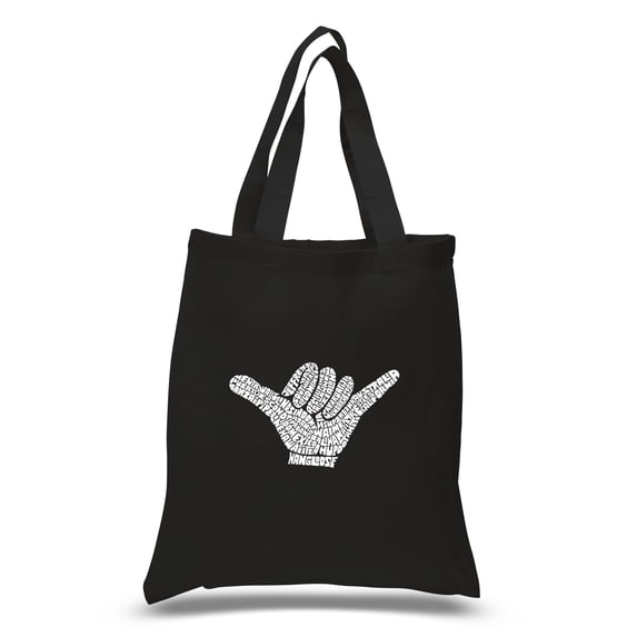 LA Pop Art Small Word Art Tote Bag - TOP WORLDWIDE SURFING SPOTS