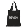 thumbnail image 1 of LA Pop Art Small Word Art Tote Bag - Worm Nasa, 1 of 2