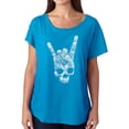 thumbnail image 1 of LA Pop Art Women's Dolman Cut Word Art Shirt - Heavy Metal Genres, 1 of 2