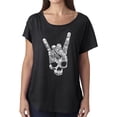 thumbnail image 1 of LA Pop Art Women's Dolman Cut Word Art Shirt - Heavy Metal Genres, 1 of 2