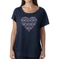 thumbnail image 1 of LA Pop Art Women's Loose Fit Dolman Cut Word Art Shirt - XOXO Heart, 1 of 2