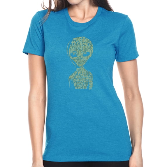 LA Pop Art Women's Premium Blend Word Art T-shirt - Alien