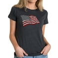 thumbnail image 1 of LA Pop Art Women's Premium Blend Word Art T-shirt - American Wars Tribute Flag, 1 of 2