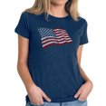 thumbnail image 1 of LA Pop Art Women's Premium Blend Word Art T-shirt - American Wars Tribute Flag, 1 of 2