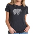 thumbnail image 1 of LA Pop Art Women's Premium Blend Word Art T-shirt - Bear Species, 1 of 2