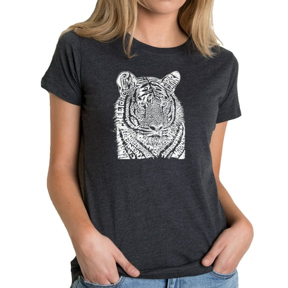 LA Pop Art Women's Premium Blend Word Art T-shirt - Big Cats