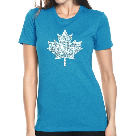 LA Pop Art Women's Premium Blend Word Art T-shirt - CANADIAN NATIONAL ANTHEM