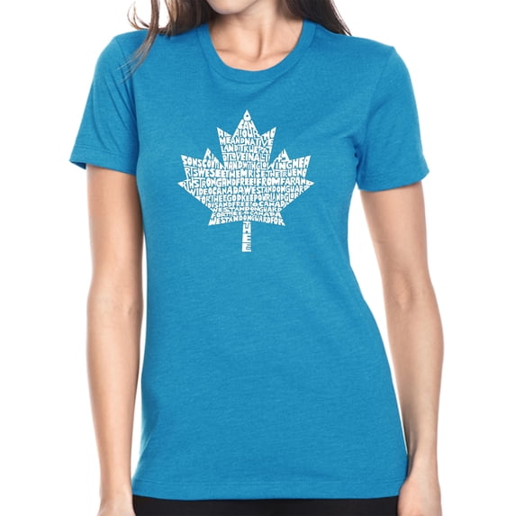 LA Pop Art Women's Premium Blend Word Art T-shirt - CANADIAN NATIONAL ANTHEM