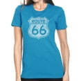 thumbnail image 1 of LA Pop Art Women's Premium Blend Word Art T-shirt - CITIES ALONG THE LEGENDARY ROUTE 66, 1 of 2