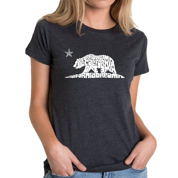 LA Pop Art Women's Premium Blend Word Art T-shirt - California Dreamin