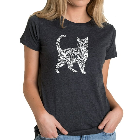 LA Pop Art Women's Premium Blend Word Art T-shirt - Cat