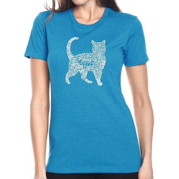 LA Pop Art Women's Premium Blend Word Art T-shirt - Cat