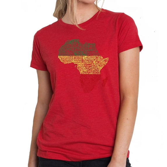 LA Pop Art Women's Premium Blend Word Art T-shirt - Countries in Africa