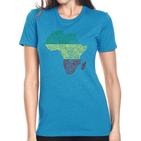 LA Pop Art Women's Premium Blend Word Art T-shirt - Countries in Africa