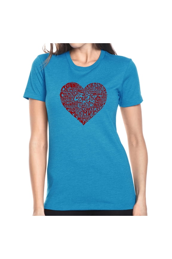 Women's Premium Blend Word Art T-shirt - Country Music Heart