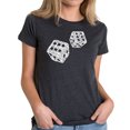 thumbnail image 1 of LA Pop Art Women's Premium Blend Word Art T-shirt - DIFFERENT ROLLS THROWN IN THE GAME OF CRAPS, 1 of 2