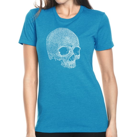 LA Pop Art Women's Premium Blend Word Art T-shirt - Dead Inside Skull