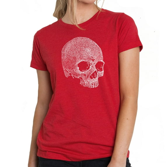 LA Pop Art Women's Premium Blend Word Art T-shirt - Dead Inside Skull