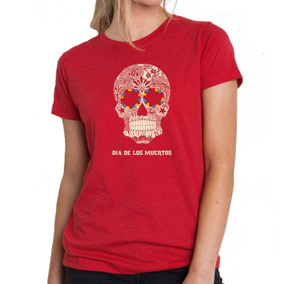 LA Pop Art Women's Premium Blend Word Art T-shirt - Dia De Los Muertos
