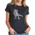 thumbnail image 1 of LA Pop Art Women's Premium Blend Word Art T-shirt - Dino Pics, 1 of 2
