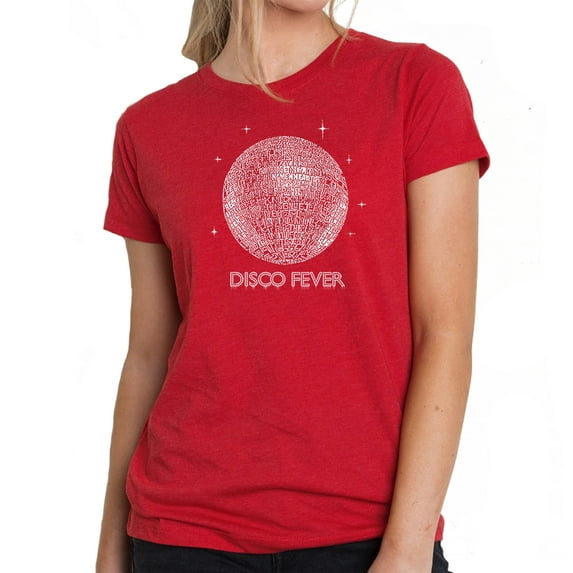 LA Pop Art Women's Premium Blend Word Art T-shirt - Disco Ball