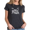 thumbnail image 1 of LA Pop Art Women's Premium Blend Word Art T-shirt - Drums, 1 of 2