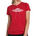thumbnail image 1 of LA Pop Art Women's Premium Blend Word Art T-shirt - Flying Saucer UFO, 1 of 2