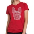 thumbnail image 1 of LA Pop Art Women's Premium Blend Word Art T-shirt - French Bulldog, 1 of 2