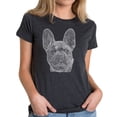 thumbnail image 1 of LA Pop Art Women's Premium Blend Word Art T-shirt - French Bulldog, 1 of 2