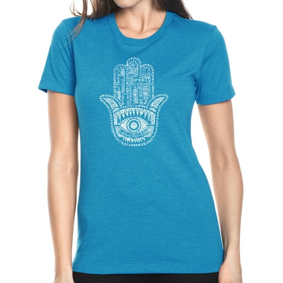 LA Pop Art Women's Premium Blend Word Art T-shirt - Hamsa